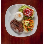 ALMOÇO PRIME: Marmita Beef - Almoço Executivo Prime (Ingredientes: Arroz, feijão, filé de alcatra assado na brasa, salada, seleta de legumes salteada na manteiga)