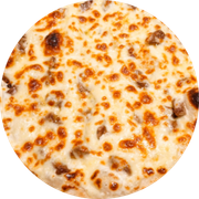 Pizzas de Filé: 16 - Orbi Luminosa (Pão de Alho e filé) - Pizza Broto (Ingredientes: Catupiry, Creme de Alho, Filé Mignon, Muçarela)