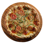 1,300: Secreta - Pizzas 1,3kg especiais (Ingredientes: Azeitona, Coberta C/ Mussarela, Molho, Orégano, Pepperoni, Pimentão, Rodelas de Tomate)