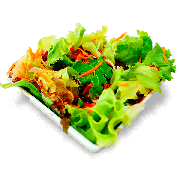 Saladas: Salada de Palmito - Salada (Ingredientes: Alface, Azeitona, Milho Verde, Orégano, palmito, Tomate)