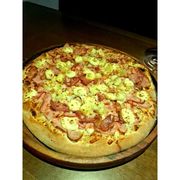 Lombo: Lombo Especial - Pizza Grande (Ingredientes: Abacaxi, Bacon, Catupiry, Lombo, Molho, Mussarela, Orégano)