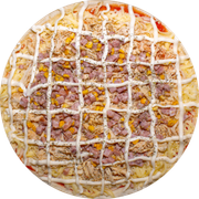 Brood: Frango, bacon, milho e Catupiry - Pizza Pré-Assada | Grande (Ingredientes: Molho de Tomate, Muçarela, Frango Desfiado, Bacon, Milho, Orégano, Catupiry)