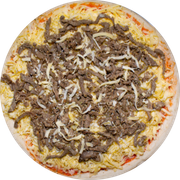 Brood: Filé - Pizza Pré-Assada | Grande (Ingredientes: Molho de Tomate, Muçarela, Iscas de Filé, Orégano)