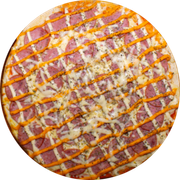 Brood: Calabresa, Cheddar e Catupiry - Pizza Assada | Grande (Ingredientes: Molho de Tomate, Muçarela, Calabresa, Cheddar Catupiry, Catupiry, Orégano)