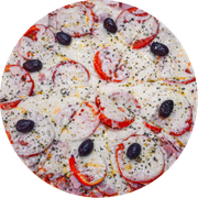 Clássicas: Bauru - Pizza Grande (Ingredientes: Mussarela, Presunto, Rodelas de Tomate)