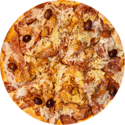 Clássicas: Italiana - Pizza Grande (Ingredientes: Bacon, Calabresa, Cebola, Parmesão)