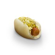 Hot Dog: Tampinha - Hot Dog (Ingredientes: 1 Salsicha, Batata Palha, Catchup, Maionese, Milho, Molho, Ovo, Pão Pequeno)