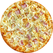 Premium: Suprema - Pizza Pequena (Ingredientes: bacon, Catupiry(original Tirolez), Frango Desfiado, Lombo Canadense, Molho de Tomate, Mussarela, Orégano)