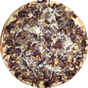 Brood: Filé na Cebola caramelizada - Pizza Assada | Grande (Ingredientes: Molho de Tomate, Muçarela, Iscas de Filé, Cebola Caramelizada, Orégano)
