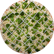 Brood: Brócolis ao Molho Branco - Pizza Pré-Assada | Grande (Ingredientes: Brócolis, Molho Branco, Orégano)