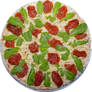 Brood: Rúcula e Tomate Seco - Pizza Pré-Assada | Grande (Ingredientes: Molho de Tomate, Muçarela, Rúcula, Tomate Seco, Orégano)