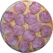 Brood: Canadense - Pizza Pré-Assada | Grande (Ingredientes: Molho de Tomate, Muçarela, Embutido Tipo Lombo Canadense, Orégano)