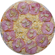 Brood: Havaiana - Pizza Pré-Assada | Grande (Ingredientes: Molho de Tomate, Muçarela, Lombo Canadense, Abacaxi, Orégano)