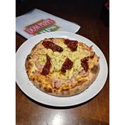 Lombo: Burgareli - Pizza Grande (Ingredientes: Champignon, Lombo, Molho, Mussarela, Orégano, Provolone, Tomate Seco)