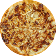 Doces: Banana Nevada - Pizza Pequena (Ingredientes: Açúcar, Banana, Canela em Pó, Chocolate Branco, Mussarela)