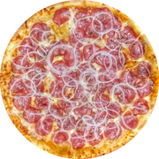 Tradicionais: Calabresa - Pizza Grande (Ingredientes: Calabresa Fatiada, Cebola, Molho de Tomate, Mussarela, Orégano)