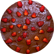 Brood Doces: Sensação - Pizza Pré-Assada | Grande (Ingredientes: Chocolate, Morangos)