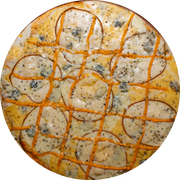 Brood: 5 Queijos - Pizza Assada | Grande (Ingredientes: Molho de Tomate, Muçarela, Gorgonzola, Provolone, Queijo Prato, Cheddar, Orégano)
