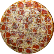 Brood: Pepperoni, Cebola e Catupiry - Pizza Assada | Grande (Ingredientes: Molho de Tomate, Muçarela, Pepperoni, Cebola Crua, Catupiry, Orégano)
