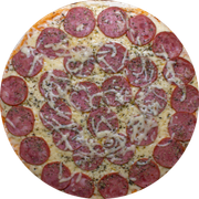 Brood: Calabresa - Pizza Assada | Grande (Ingredientes: Molho de Tomate, Muçarela, Calabresa Fatiada, Orégano)