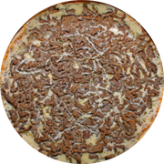 Brood: Filé - Pizza Assada | Grande (Ingredientes: Molho de Tomate, Muçarela, Iscas de Filé, Orégano)