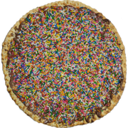 Delícias: 62-Alegria - Pizza Broto (Ingredientes: Chocolate Sabor Avelã, Granulado Colorido)