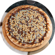 Doces: Charge com Choco Preto - Pizza G (Ingredientes: Amendoim, Chocolate Preto, Leite Condensado)