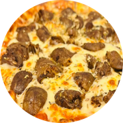 Especiais: 25-Coração - Pizza Pequena (Ingredientes: Coração Refogado, Molho de Tomate, Mussarela, Orégano)