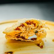 Pastéis Especiais: Concórdia - Pastel G (Ingredientes: Frango, Ovo, Milho, Calabresa)
