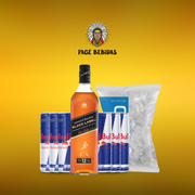 Kits Com Redbull: Black Label + Redbull (06unid) + Gelo 3Kg - Escrever o sabor do energetico na observação
