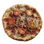 1kg: Calabresa 2 - 1kg (Ingredientes: azeitonas, Calabresa fatiada, cebola, molho de tomate, Mussarela, oregano, Rodelas de tomate)