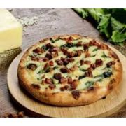 Esfihas gourmet: ESCAROLA COM MUSSARELA E BACON - Esfiha salgada (Ingredientes: Bacon, Escarola temperada ao alho frito, Massa especial de esfiha, Mussarela)