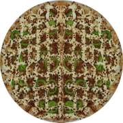 Especiais: Nordestina - Pizza Grande (Ingredientes: Molho de Tomate, Mussarela, Carne Seca (Carne de Sol), Cream Cheese, Azeitona, Orégano)