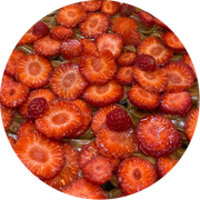 Doces: Moranguete - Pizza Grande (Ingredientes: Chocolate ao Leite, Geleia de Morango, Morango)