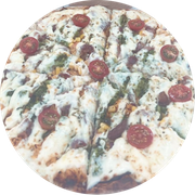 Tradicionais: Caipira Especial - Pizza Grande (Ingredientes: Azeitonas, Bacon, Brócolis, Cobertura Catupiry, Frango Desfiado, Milho, Orégano, Tomate Cereja)