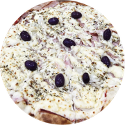 Especiais: Lombo Canadense Coberto Com Catupiry - Pizza Grande (Ingredientes: Azeitonas, Cebola, Coberto Com Catupiry, Lombo Canadense, Orégano, Tomate Cereja)