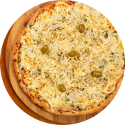 LOMBO CANADENSE: 30 - Lombo Supremo - Pizza Grande (Ingredientes: Azeitonas, Catupiry, Cebola, Ervilha, Lombo, Molho, Mussarela, Orégano, Ovo, Palmito)