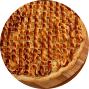 DOCES: 63 - Banana Nevada - Pizza Grande (Ingredientes: Banana, Canela, Chocolate Branco)