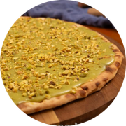 DOCES: 70 - Pistache - Pizza Grande (Ingredientes: Castanhas de Pistache, Creme de Pistache)