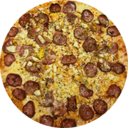 Especiais: Baiana - Pizza Grande (Ingredientes: Molho de Tomate, Mussarela, Calabresa, Ovo Cozido, Pimenta Calabresa, Azeitona, Orégano)
