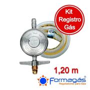 Kit Gás: Regulador de Gás Com Mangueira Formagás, 1,20m - *Cobramos Taxa de Entrega* Contém: 01 Registro, 01 Mangueira 1,20m, 02 Abraçadeiras
