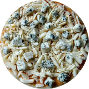 Tradicionais: Gorgonzola - Pizza Grande (Ingredientes: Gorgonzola, Molho de Tomate, Mussarela, Orégano)