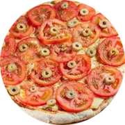 Tradicionais: Napolitana - Pizza Grande (Ingredientes: Molho de Tomate, Mussarela, Orégano, Parmesão, Tomate)