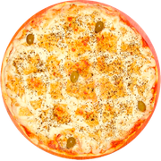 Tradicionais: Quatro Queijos - Pizza Grande (Ingredientes: Catupiry, Gorgonzola, Molho de Tomate, Mussarela, Orégano, Parmesão)