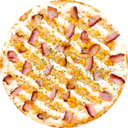 Tradicionais: bacon c/catupiry - Pizza Grande (Ingredientes: Bacon, Catupiry, Molho de Tomate, Mussarela, Orégano)