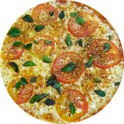 Tradicionais: vegetariana - Pizza Grande (Ingredientes: Manjericão, Molho de Tomate, Mussarela, Orégano, Palmito, Tomate)