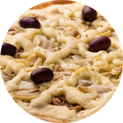 Premium: atum c/champignon catupiry - Pizza Grande (Ingredientes: Atum, Catupiry, Champignon, Molho de Tomate, Mussarela, Orégano)