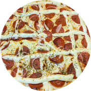 Premium: peperone c/catupiry - Pizza Grande (Ingredientes: Catupiry, Molho de Tomate, Mussarela, Orégano, Pepperoni)