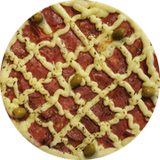 Premium: salame c/catupiry - Pizza Grande (Ingredientes: Catupiry, Molho de Tomate, Mussarela, Orégano, Salame)