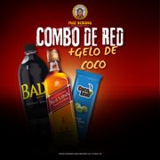 Combo de Red PROMOCIONAL: Red Label + Gelo de Coco + Baly 2L + Gelo 3Kg. - Mesmo Combo, Mesmo Preço e com Gelo de Sabor!!!